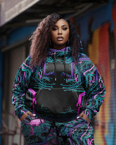 Women's Plus Size Cyber Pullover Hoodie Set
